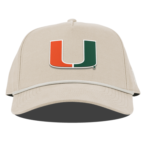 University of Miami "Miami Team Logo" Curved Canvas 5 Panel Rope Beige