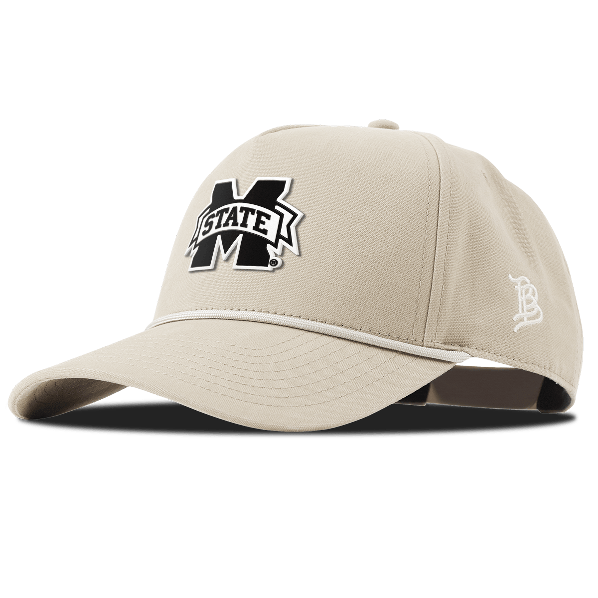 Mississippi State University "Vintage Miss State Team Logo" Curved Canvas 5 Panel Rope Beige