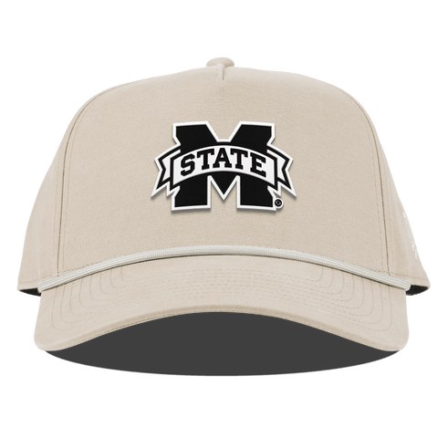 Mississippi State University "Vintage Miss State Team Logo" Curved Canvas 5 Panel Rope Beige