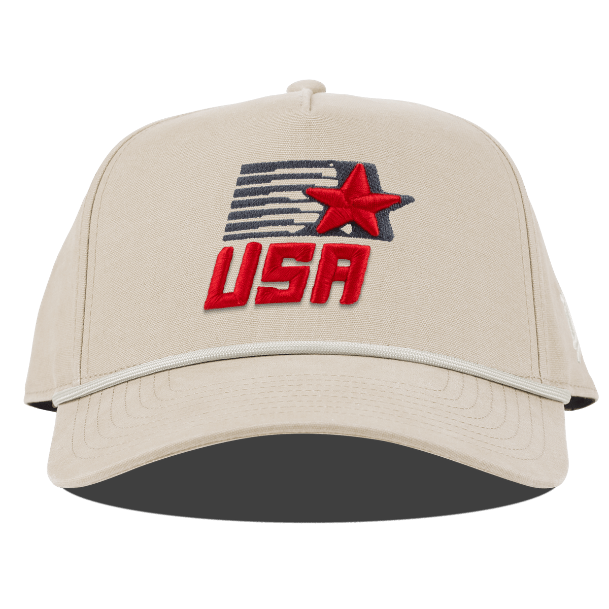 Vintage Streak Curved Canvas 5 Panel Rope Beige