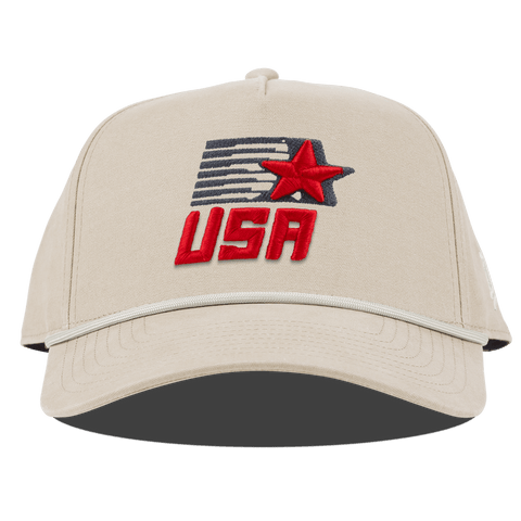 Vintage Streak Curved Canvas 5 Panel Rope Beige