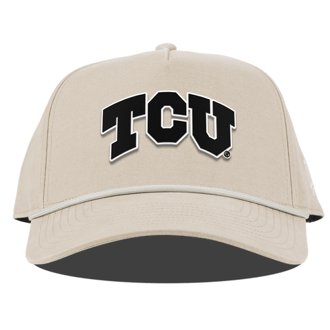 Texas Christian University "Vintage TCU Block" Curved Canvas 5 Panel Rope Beige