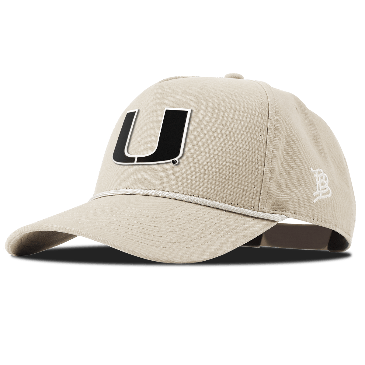 University of Miami "Vintage Miami Team Logo" Curved Canvas 5 Panel Rope Beige