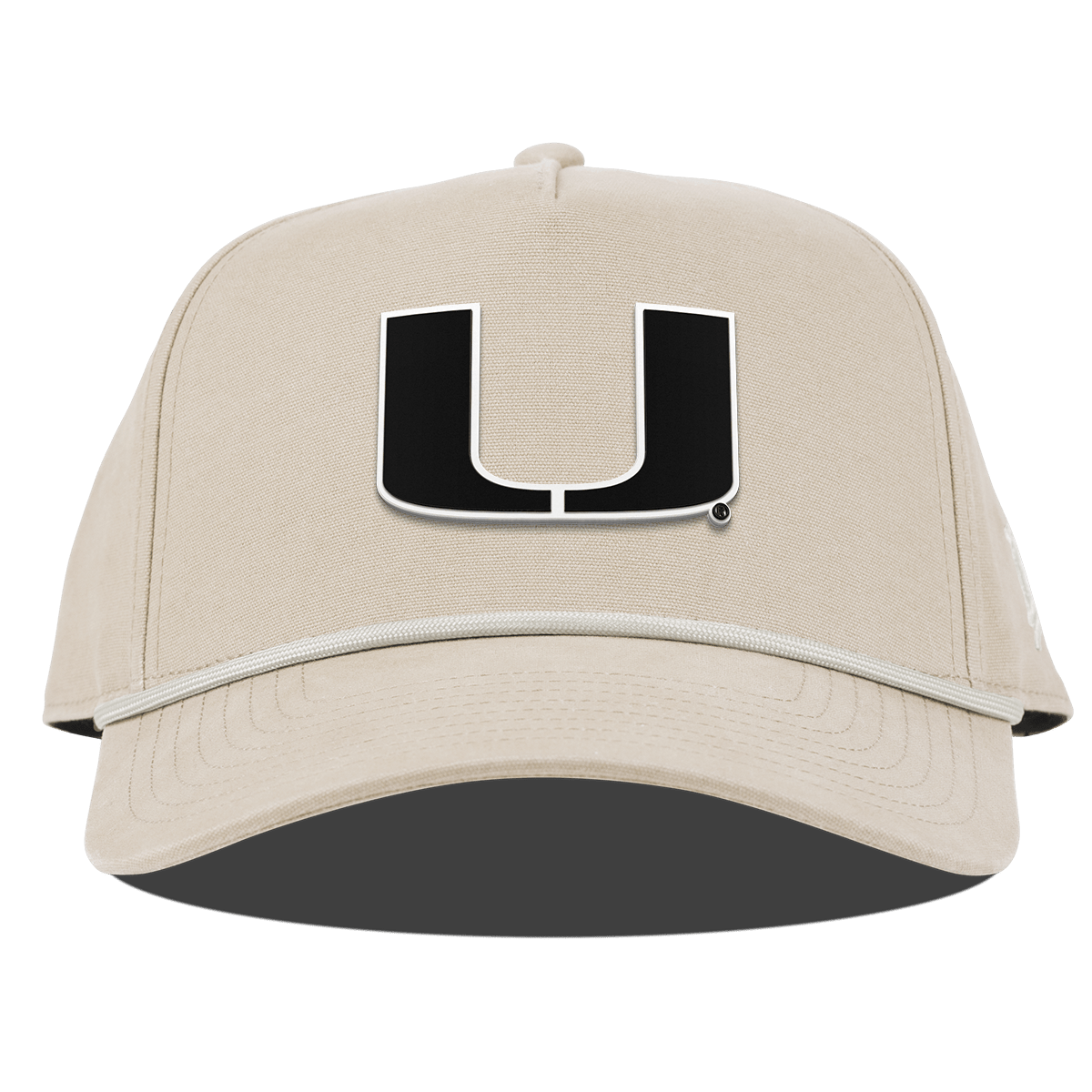 University of Miami "Vintage Miami Team Logo" Curved Canvas 5 Panel Rope Beige
