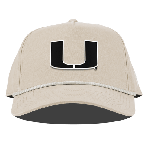 University of Miami "Vintage Miami Team Logo" Curved Canvas 5 Panel Rope Beige