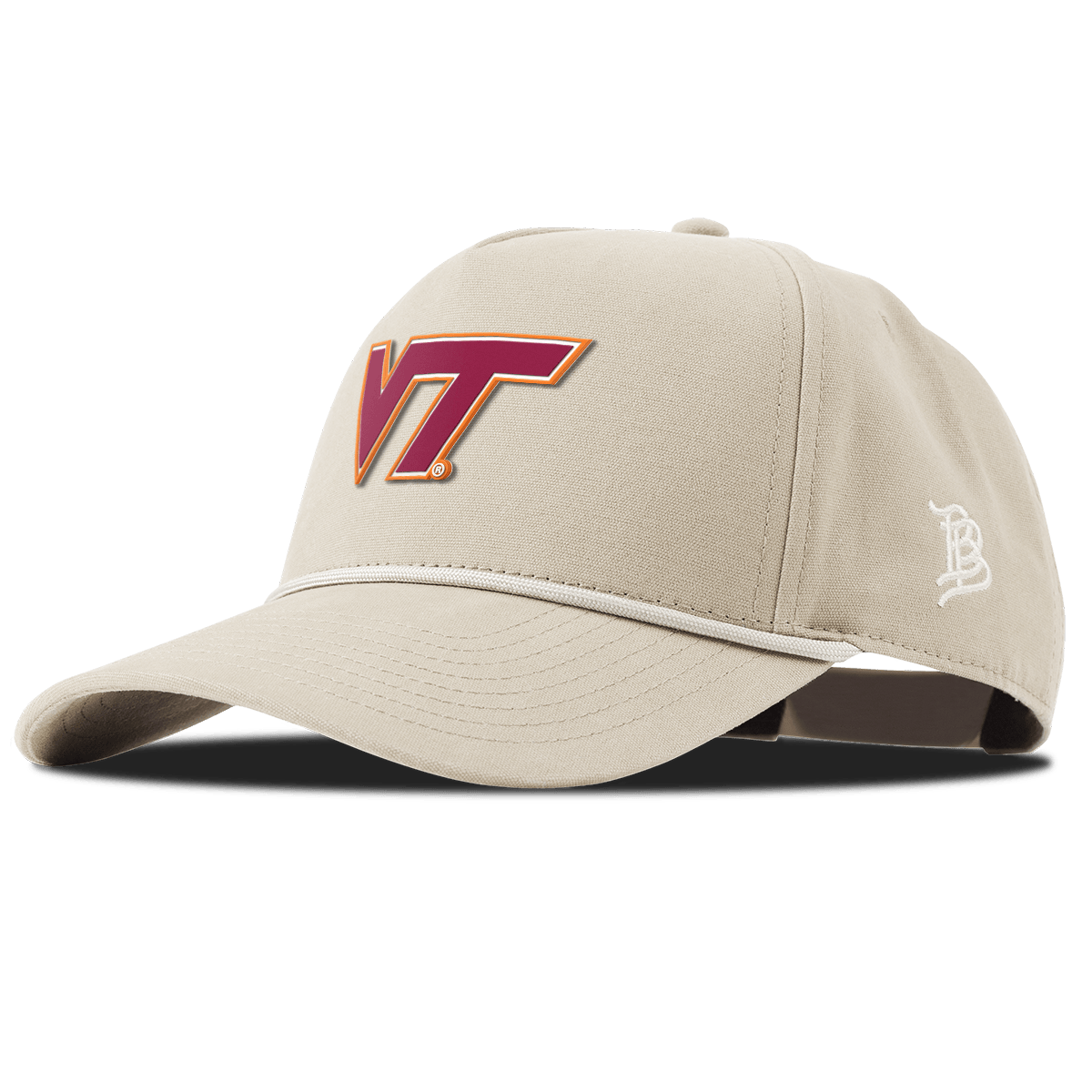 Virginia Tech University "Virginia Tech Team Logo" Curved Canvas 5 Panel Rope Beige