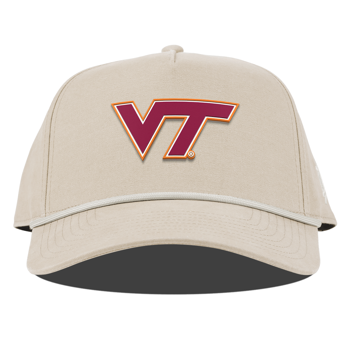 Virginia Tech University "Virginia Tech Team Logo" Curved Canvas 5 Panel Rope Beige