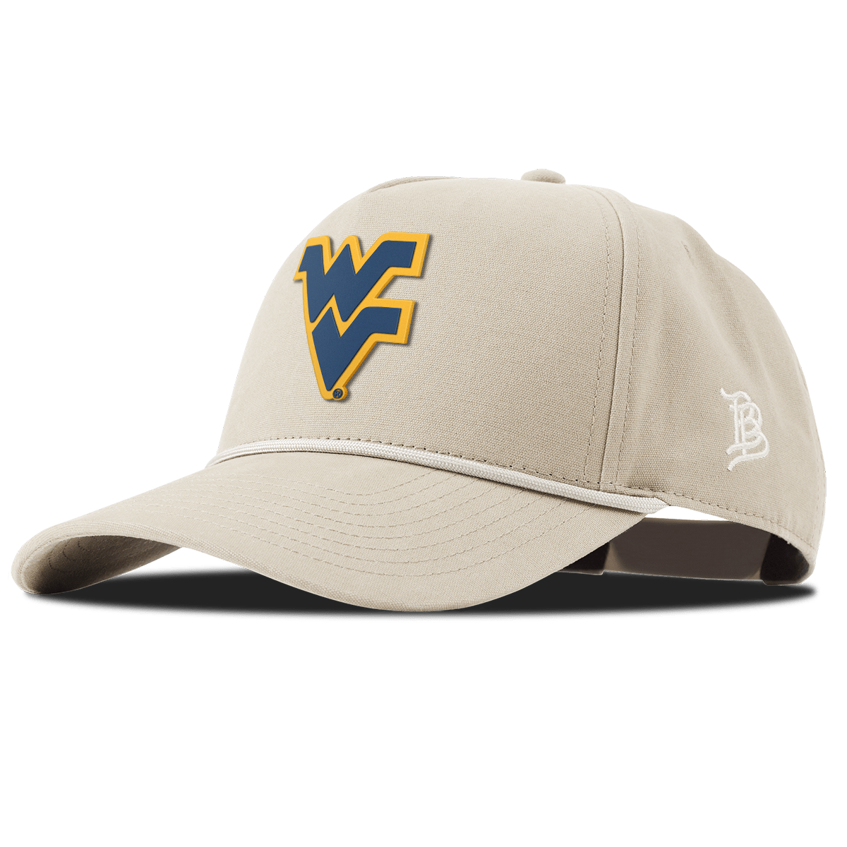 West Virginia University "West Virginia Team Logo" Curved Canvas 5 Panel Rope Beige