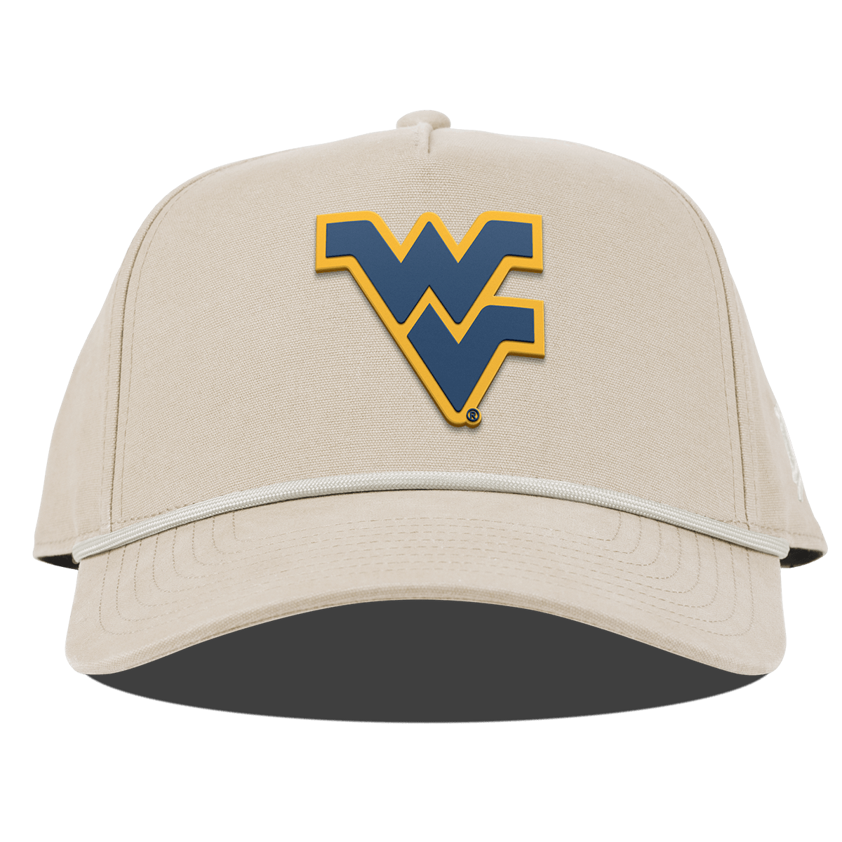West Virginia University "West Virginia Team Logo" Curved Canvas 5 Panel Rope Beige