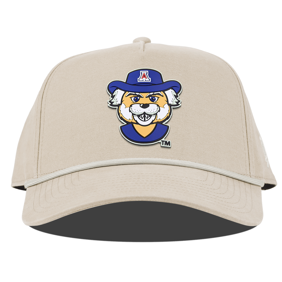 University of Arizona "Wilbur The Wildcat" Curved Canvas 5 Panel Rope Beige