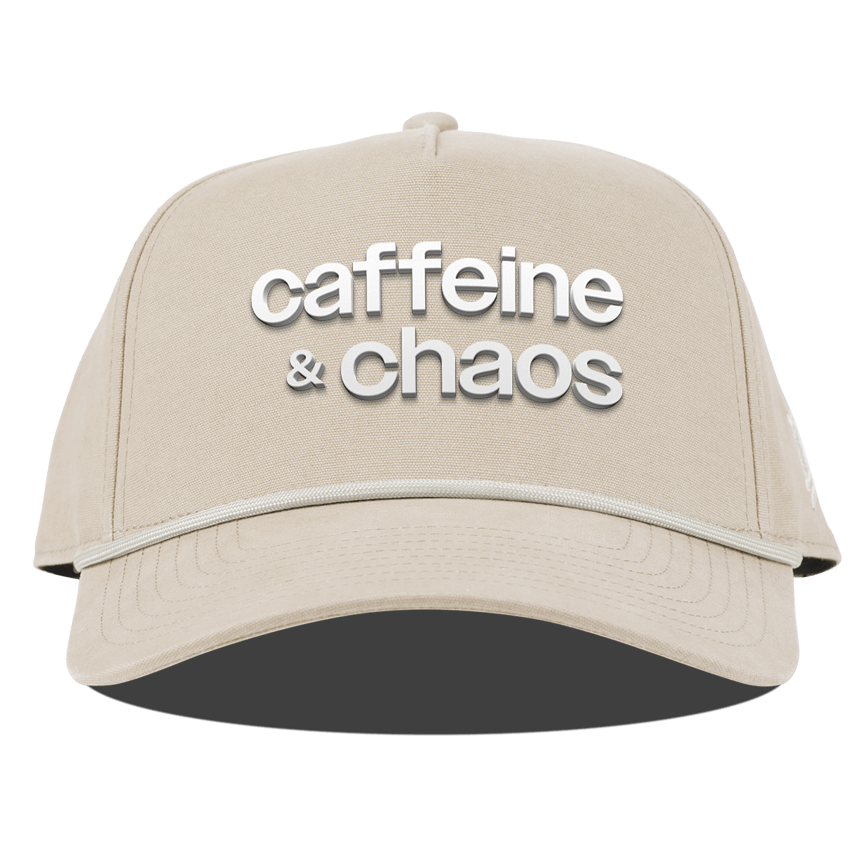 Caffeine & Chaos Curved Canvas 5 Panel Rope Beige