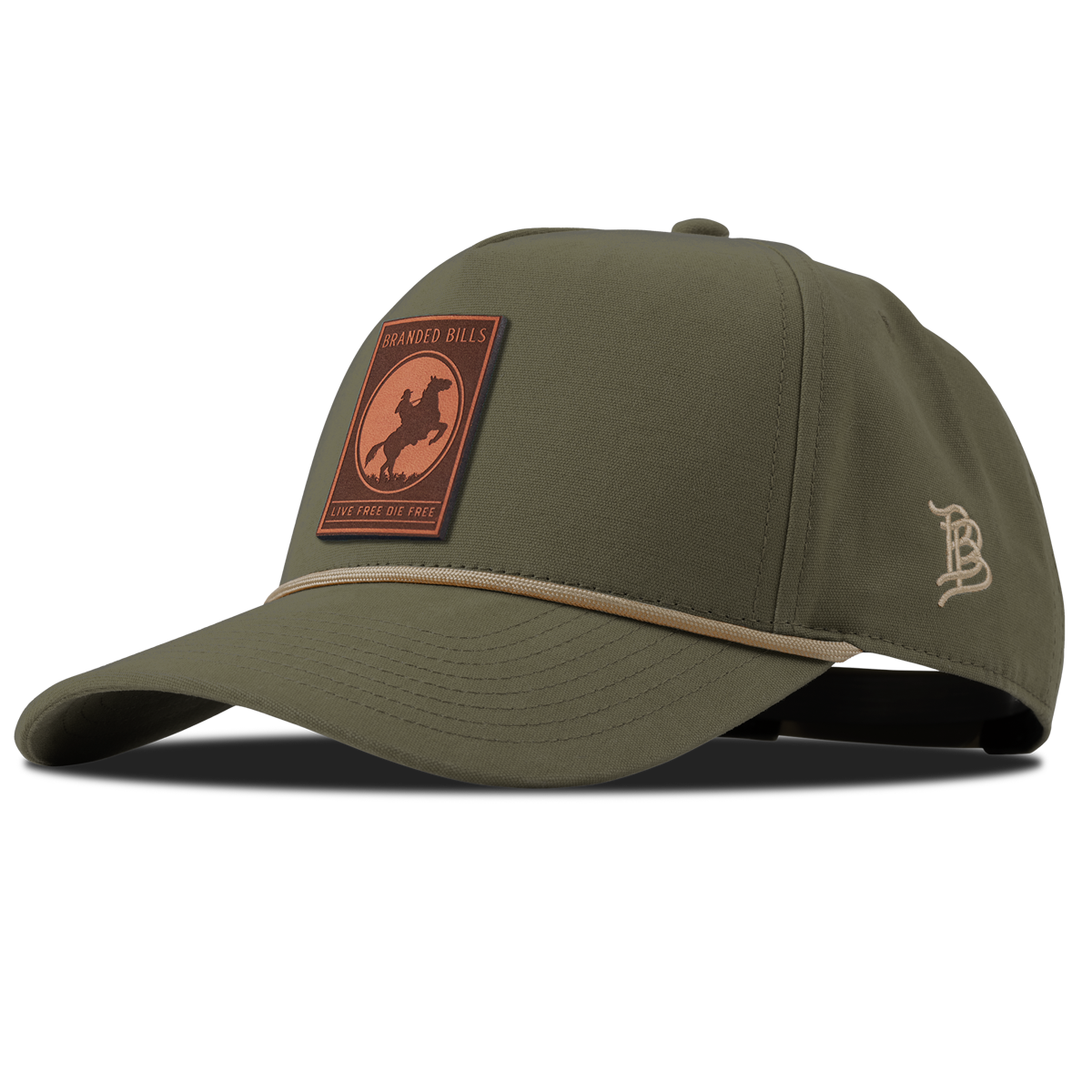 Live Free Canvas 5 Panel Rope Vintage Loden