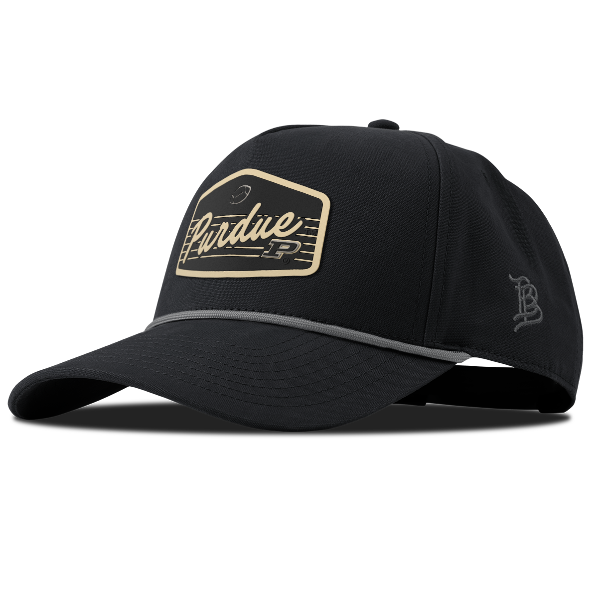 Purdue University "Boilermakers Football" Curved Canvas 5 Panel Rope Vintage Black