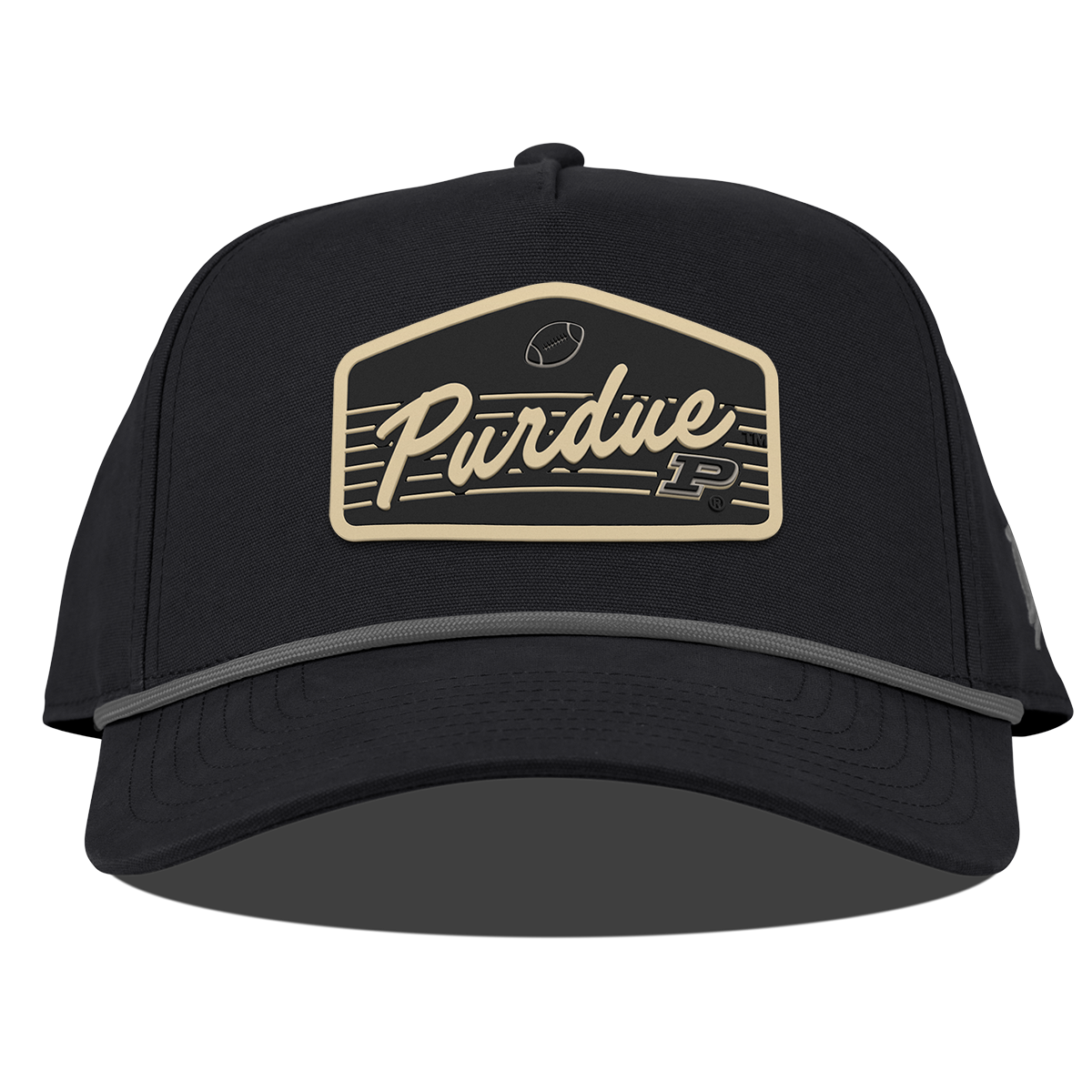 Purdue University "Boilermakers Football" Curved Canvas 5 Panel Rope Vintage Black