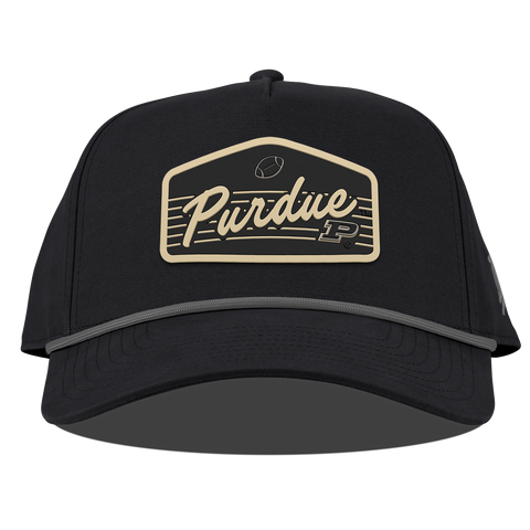 Purdue University "Boilermakers Football" Curved Canvas 5 Panel Rope Vintage Black