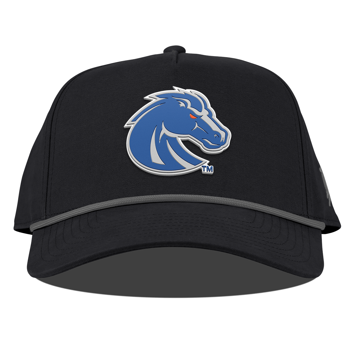 Boise State University "Boise State Broncos Gray" Curved Canvas 5 Panel Rope Vintage Black