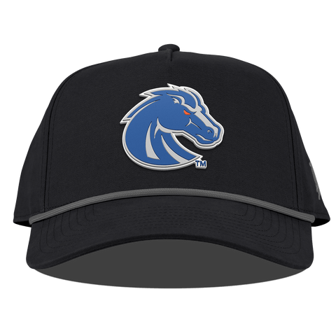 Boise State University "Boise State Broncos Gray" Curved Canvas 5 Panel Rope Vintage Black