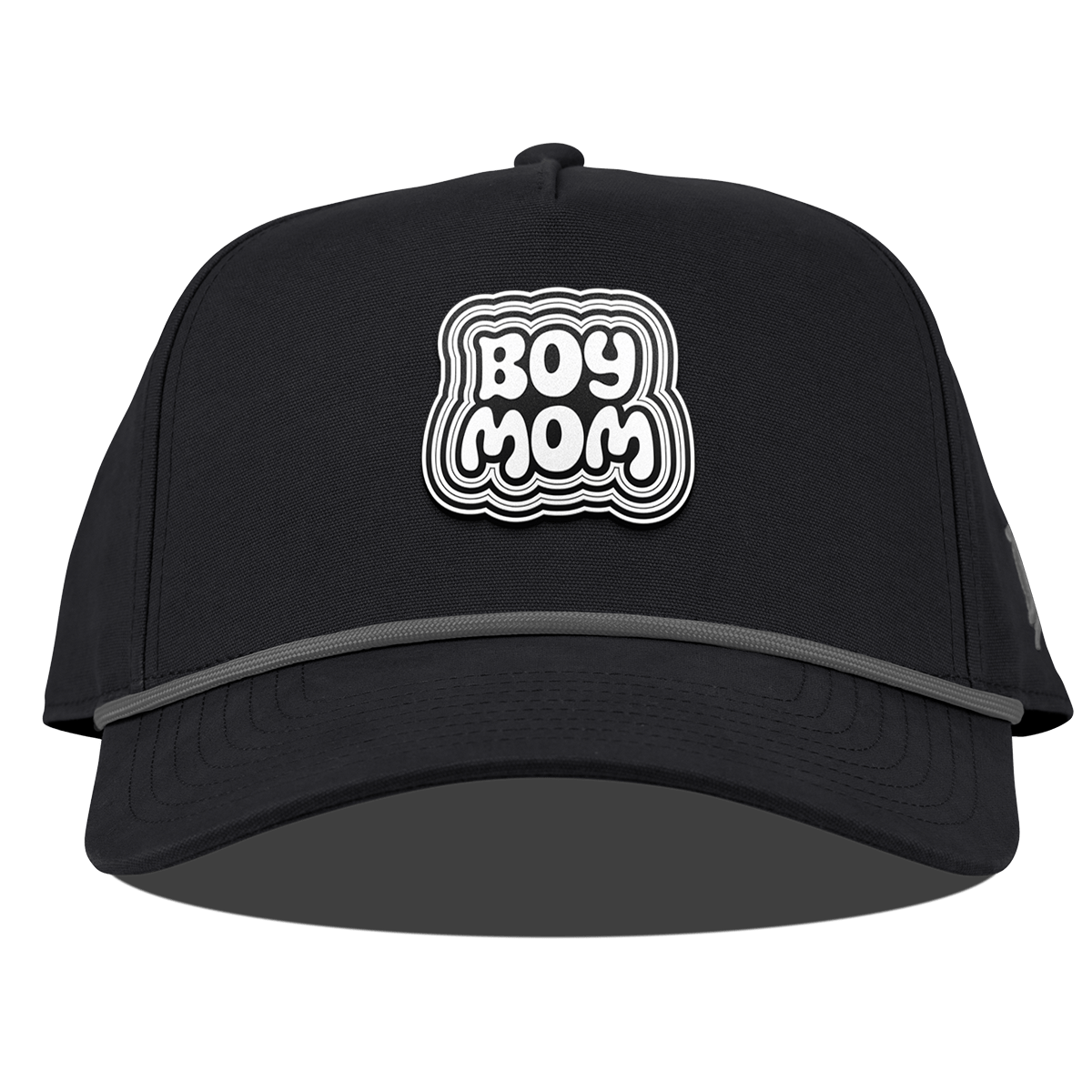 Boy Mom Curved Canvas 5 Panel Rope Vintage Black