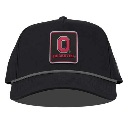 Ohio State University "Buckeyes Badge" Curved Canvas 5 Panel Rope Vintage Black