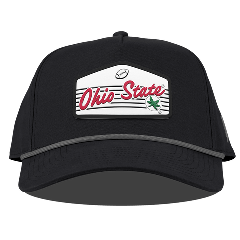 Ohio State University "Buckeyes Football'" Curved Canvas 5 Panel Rope Vintage Black