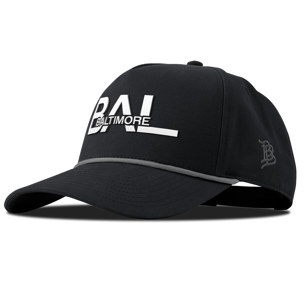 City Block Baltimore Curved Canvas 5 Panel Rope Vintage Black