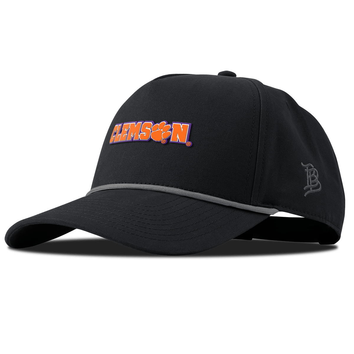 Clemson University "Clemson Block" Curved Canvas 5 Panel Rope Vintage Black