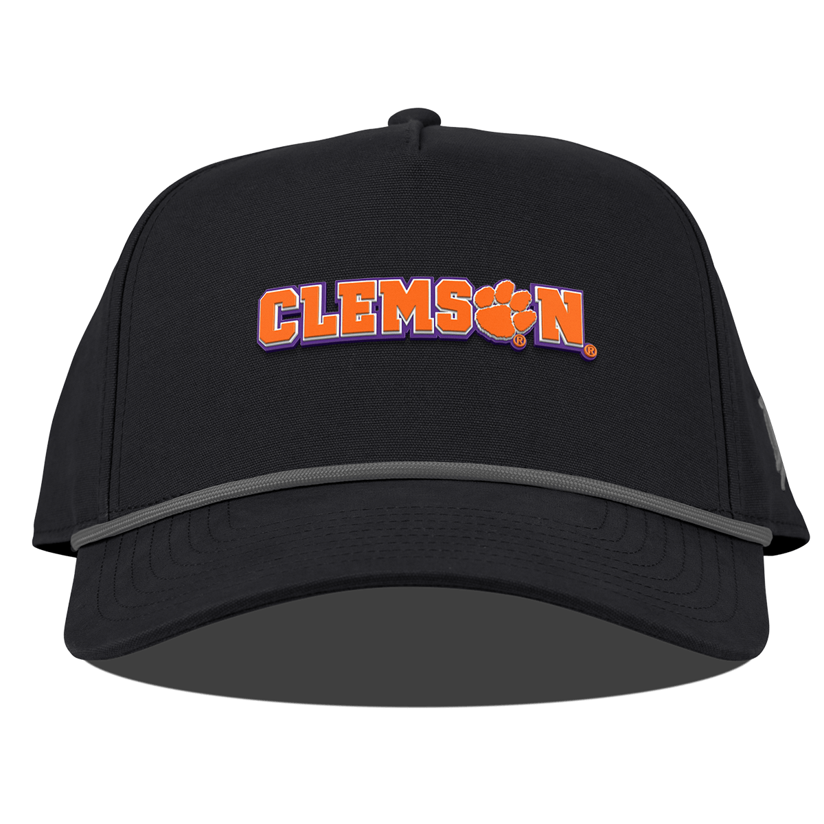 Clemson University "Clemson Block" Curved Canvas 5 Panel Rope Vintage Black