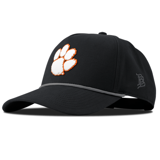 Clemson University "Clemson Tigers Paw" Curved Canvas 5 Panel Rope Vintage Black