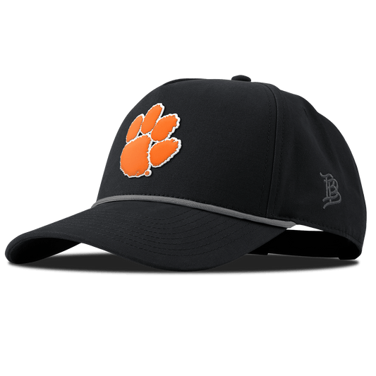 Clemson University "Clemson Tiger Paw" Curved Canvas 5 Panel Rope Vintage Black