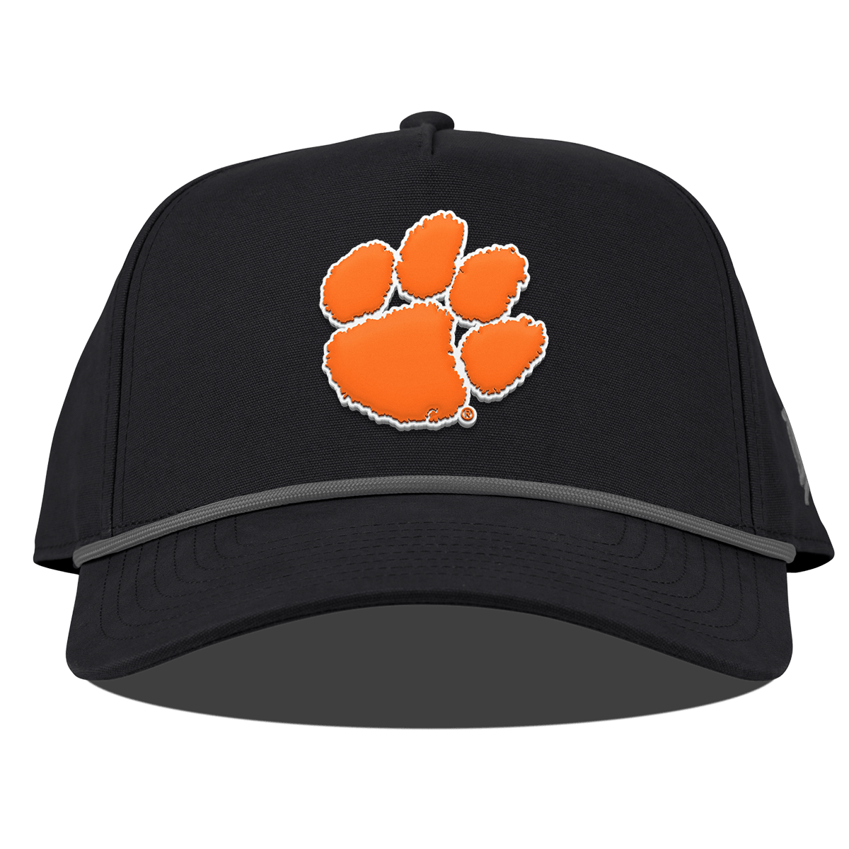 Clemson University "Clemson Tiger Paw" Curved Canvas 5 Panel Rope Vintage Black