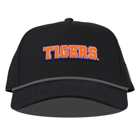 Clemson University "Clemson Tigers Block" Curved Canvas 5 Panel Rope Vintage Black