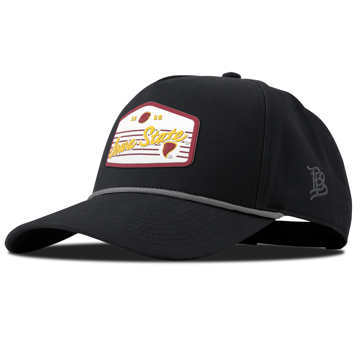 Iowa State University "Cyclones Football" Curved Canvas 5 Panel Rope Vintage Black