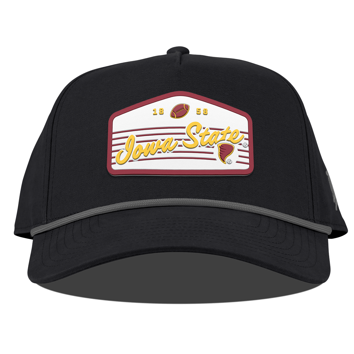Iowa State University "Cyclones Football" Curved Canvas 5 Panel Rope Vintage Black