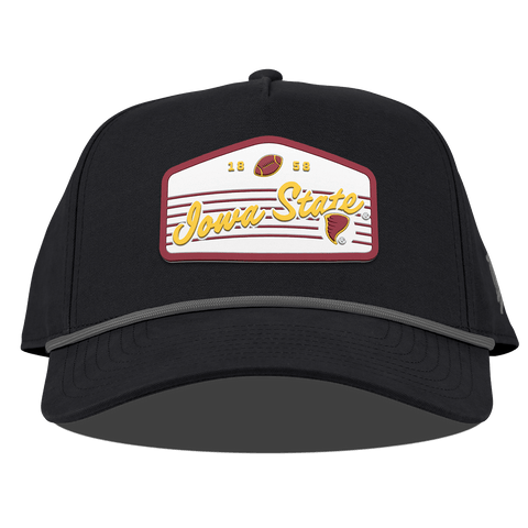 Iowa State University "Cyclones Football" Curved Canvas 5 Panel Rope Vintage Black