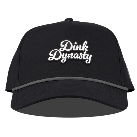 Dink Dynasty Script Curved Canvas 5 Panel Rope Vintage Black