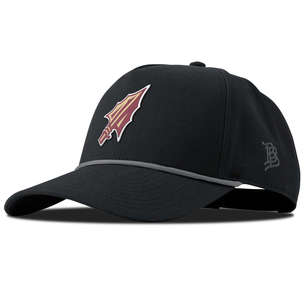 Florida State University "FSU Spear Tip" Curved Canvas 5 Panel Rope Vintage Black