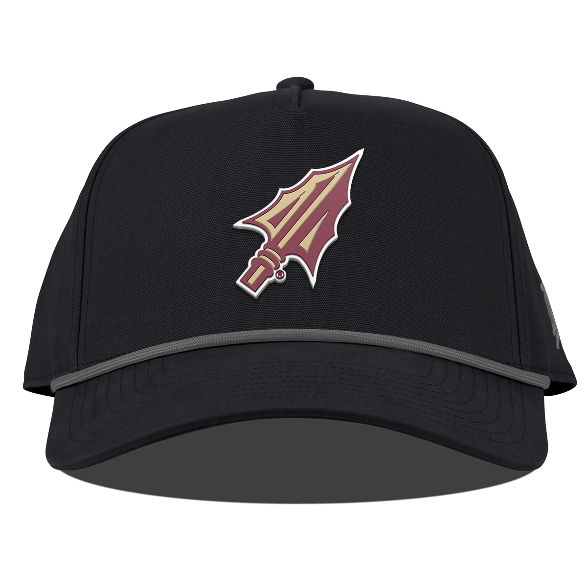 Florida State University "FSU Spear Tip" Curved Canvas 5 Panel Rope Vintage Black