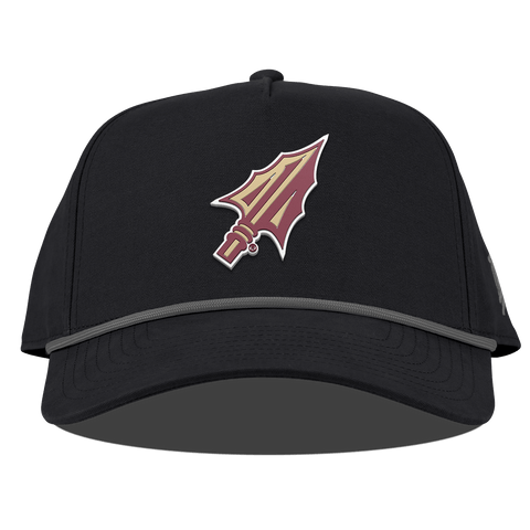 Florida State University "FSU Spear Tip" Curved Canvas 5 Panel Rope Vintage Black