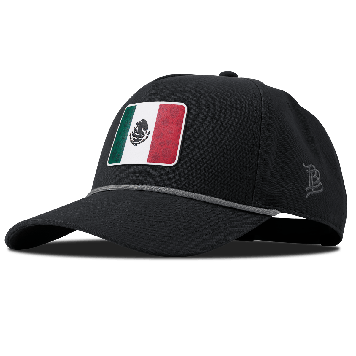 Fiesta Flag Curved Canvas 5 Panel Rope Vintage Black