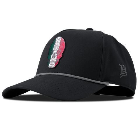 Fiesta Sugar Skull Curved Canvas 5 Panel Rope Vintage Black