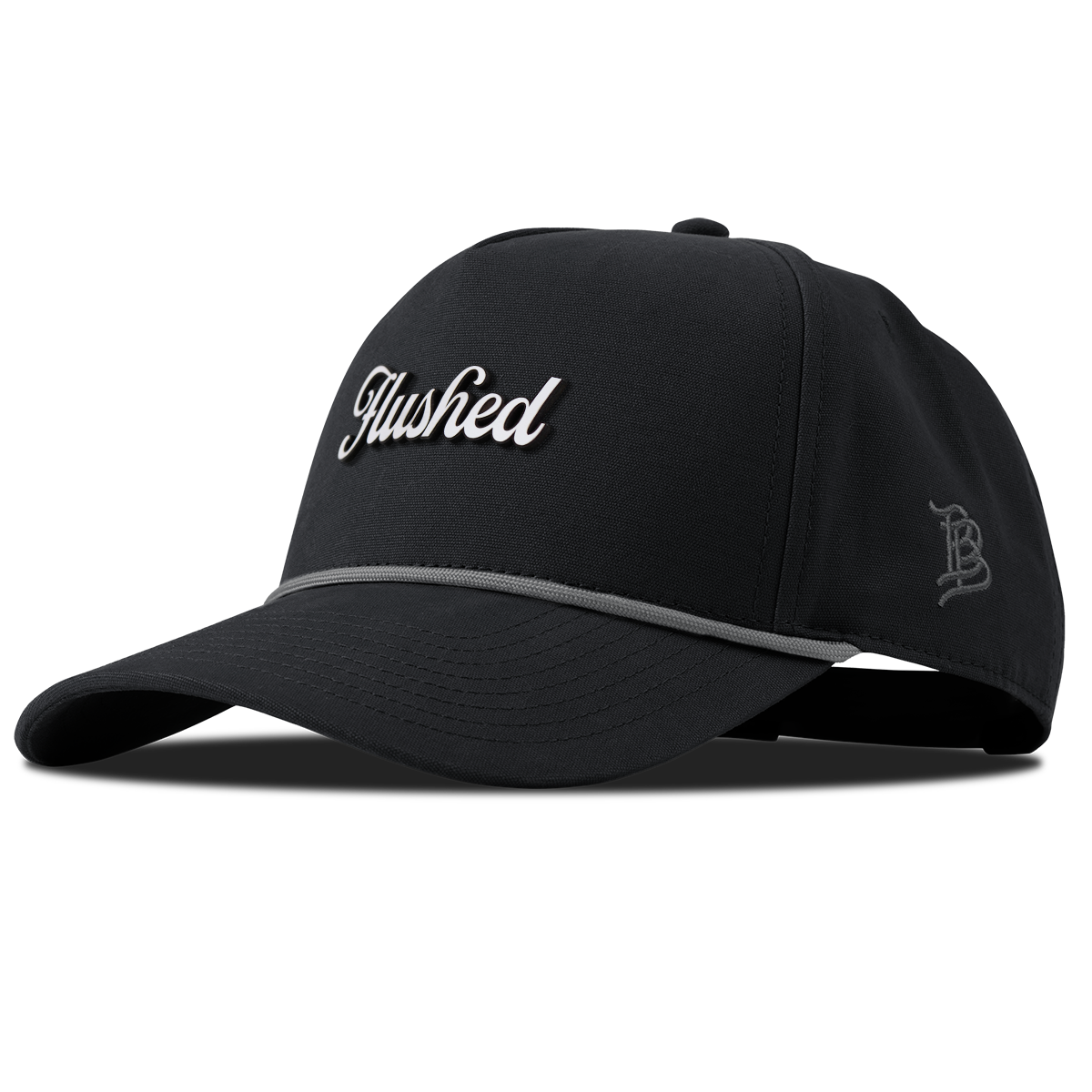 Flushed Script Curved Canvas 5 Panel Rope Vintage Black