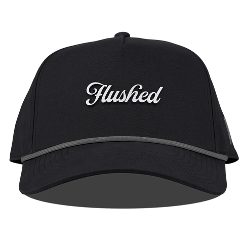 Flushed Script Curved Canvas 5 Panel Rope Vintage Black