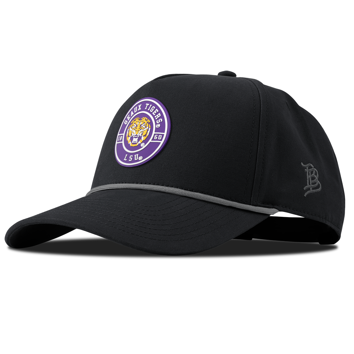 Louisiana State University "Geaux LSU Tigers" Curved Canvas 5 Panel Rope Vintage Black