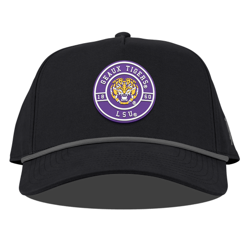 Louisiana State University "Geaux LSU Tigers" Curved Canvas 5 Panel Rope Vintage Black