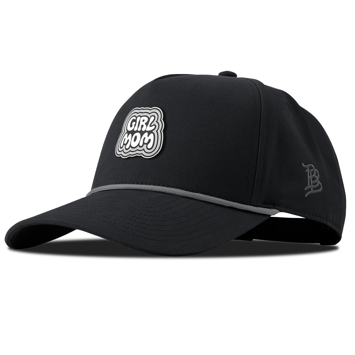 Girl Mom Curved Canvas 5 Panel Rope Vintage Black