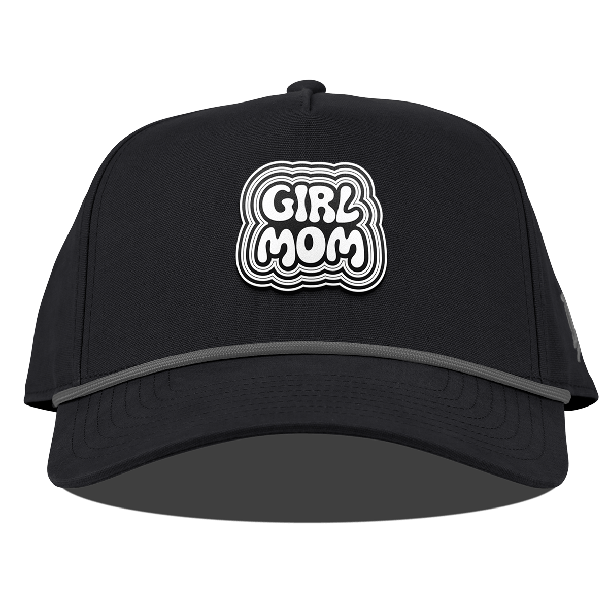 Girl Mom Curved Canvas 5 Panel Rope Vintage Black