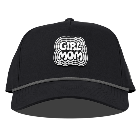Girl Mom Curved Canvas 5 Panel Rope Vintage Black