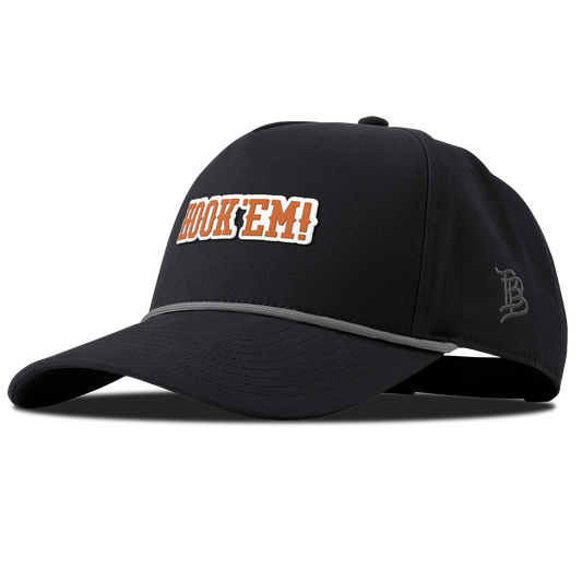 University of Texas "Hook'Em Horns" Curved Canvas 5 Panel Rope Vintage Black