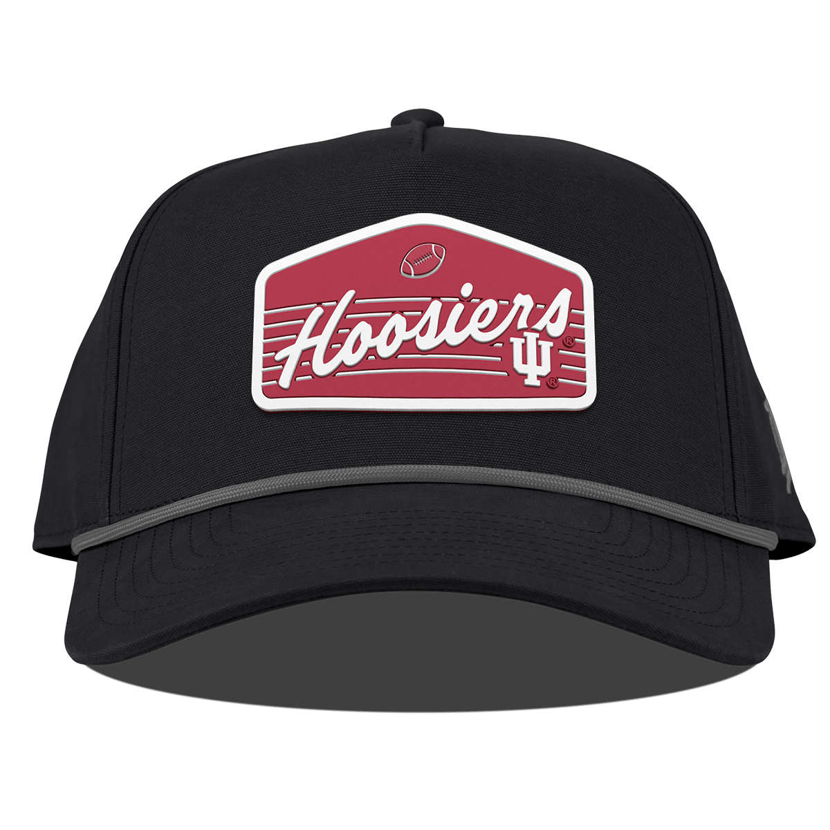 Indiana University "Hoosiers Football" Curved Canvas 5 Panel Rope Vintage Black