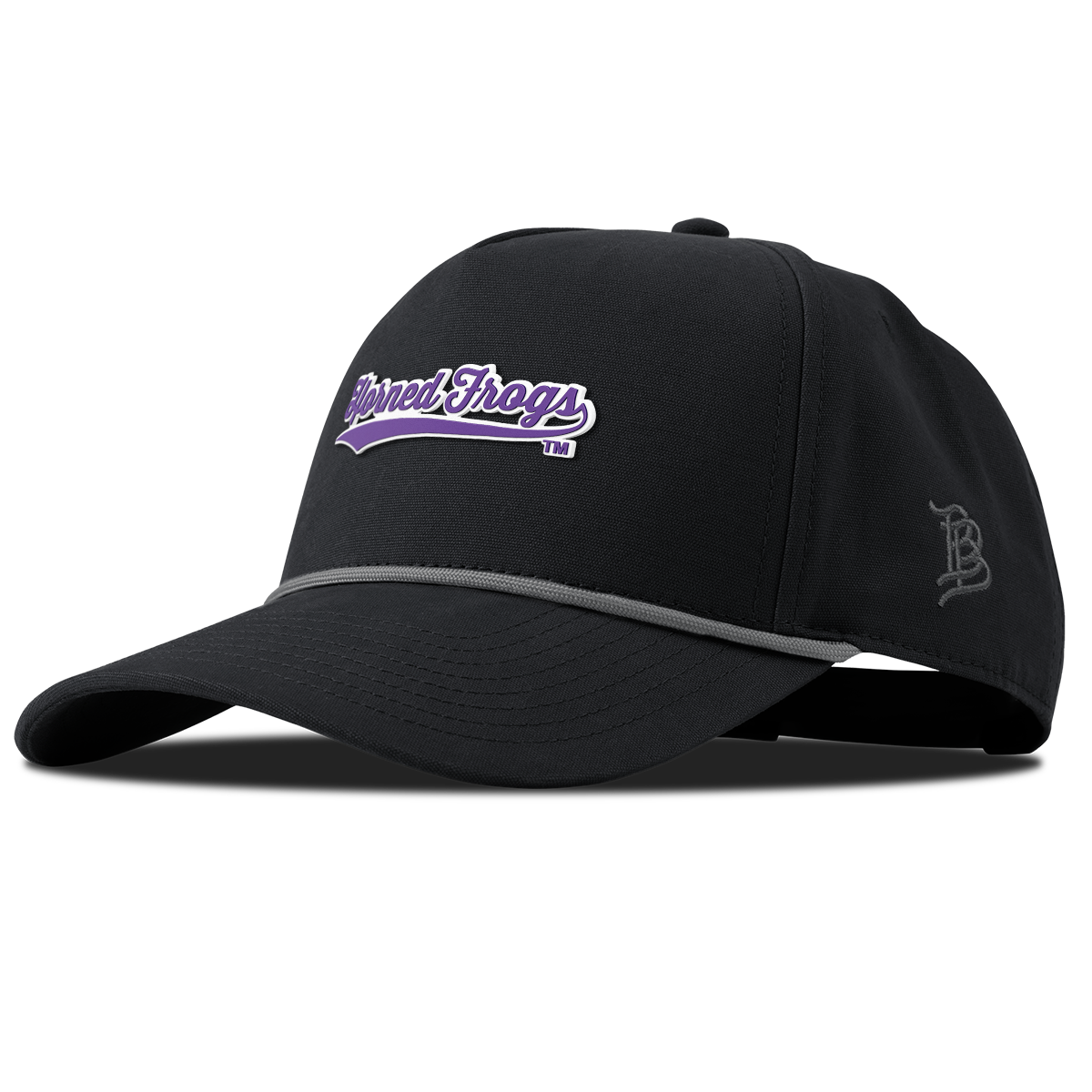 Texas Christian University "TCU Horned Frogs Scripts" Curved Canvas 5 Panel Rope Vintage Black